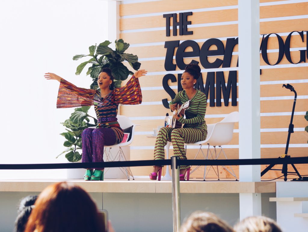 Chloe and Halle performing